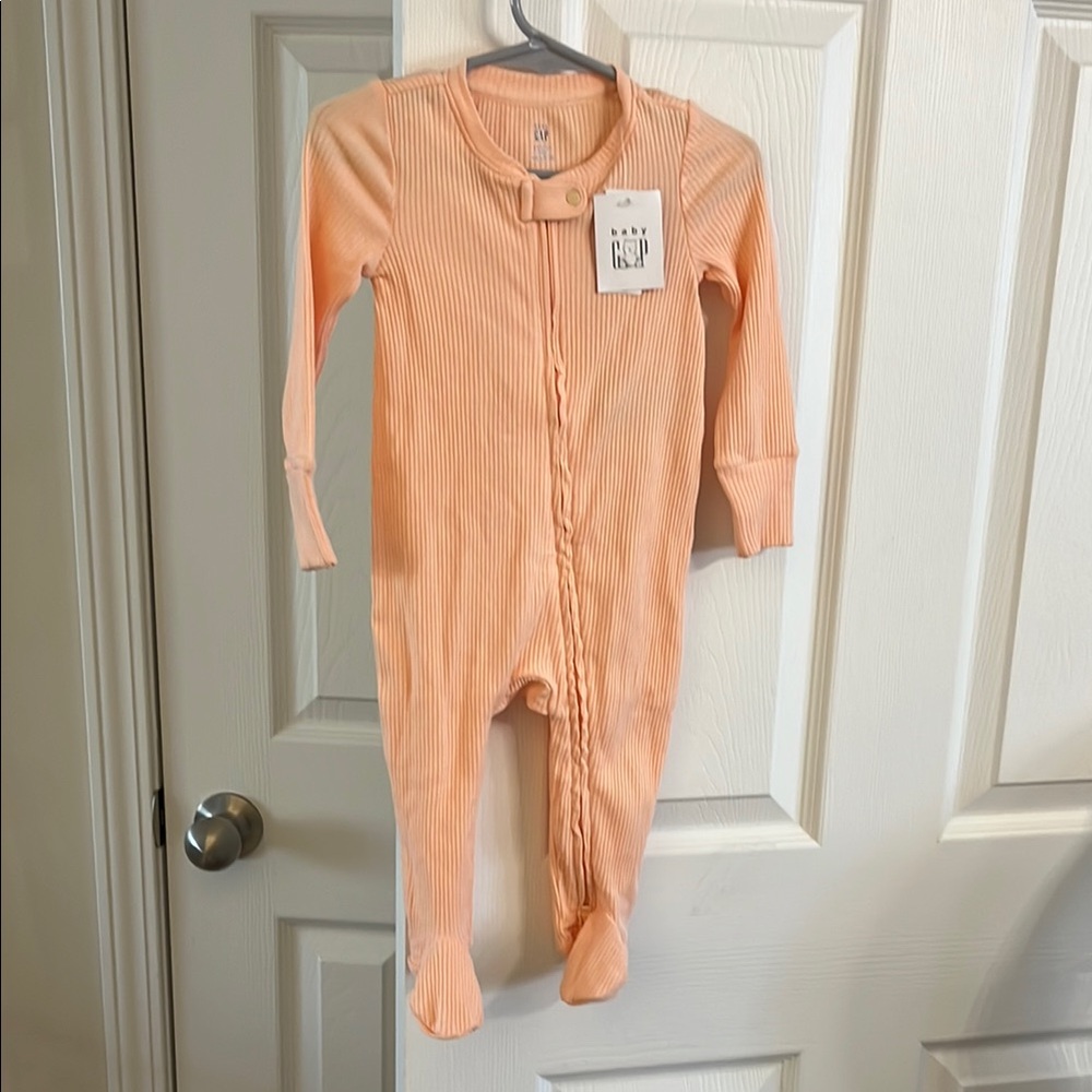 NWT Baby GAP Orange Kids One Piece with Footies